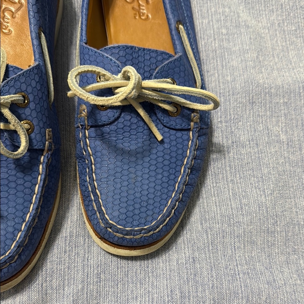 Sperry Blue Loafers with Cream Laces - Picture 5 of 12